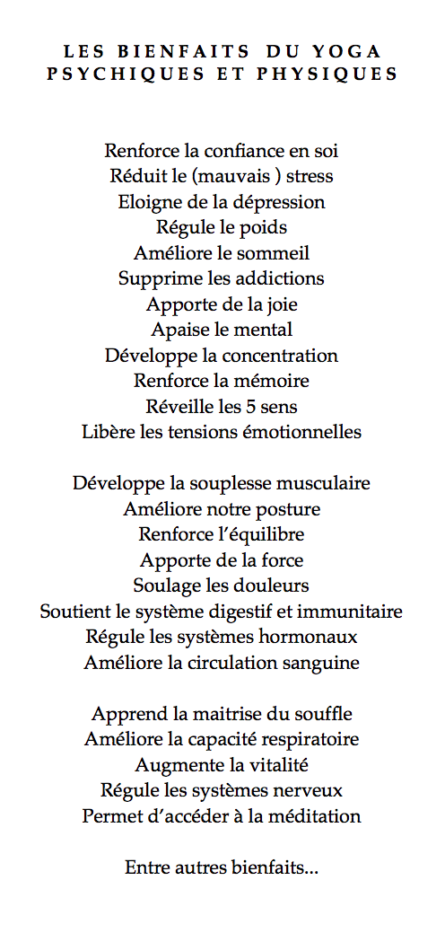LES BIENFAITS DU YOGA LES BIENFAITS DU YOGA